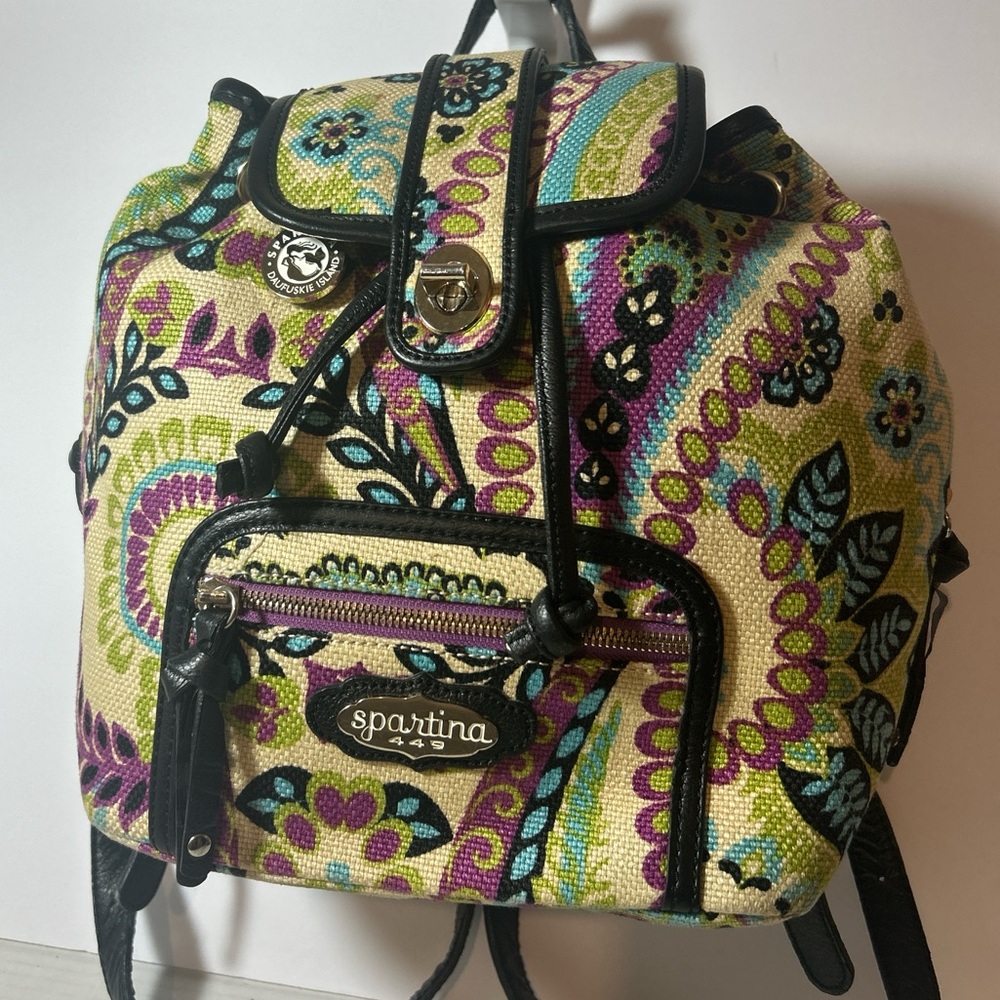 Spartina 449 Colorful Patterned Backpack vibrant carryon handle vacay carryall